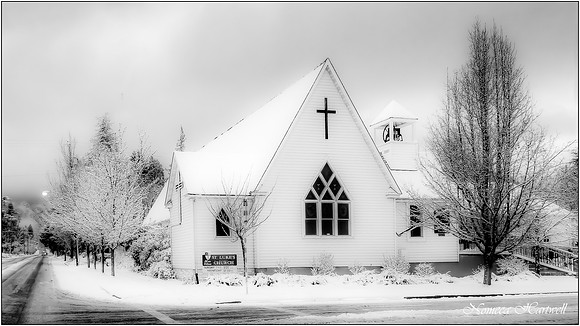 Snowy White Church